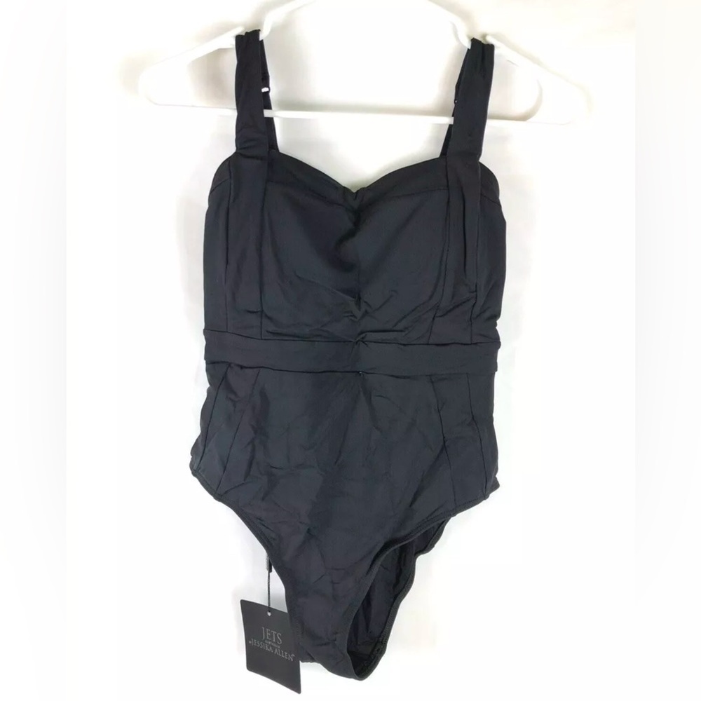 JETS Womens One Piece Swimsuit Square Neck Black Size 6